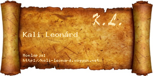 Kali Leonárd névjegykártya
