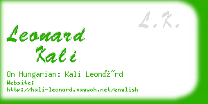 leonard kali business card